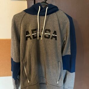 American Eagle USA Men’s Gray and Navy Hoodie